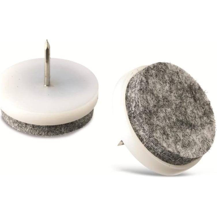 Masterproof, Möbelgleiter + Schutzpuffer, Filzgleiter mit Nagel, Ø 28 mm. 4 Stück (Filzgleiter, 4 Stück)