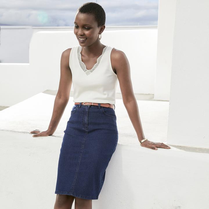 Image du produit Anne Weyburn Jupe en jean en denim stretch (38)