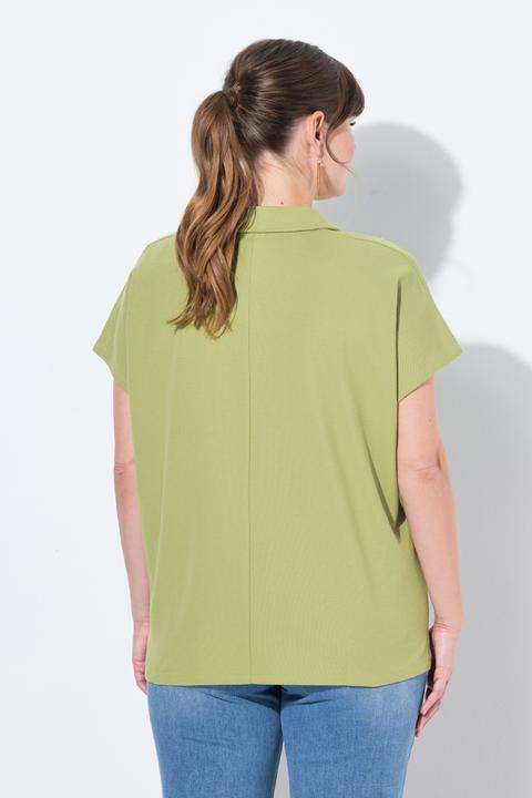 Immagine prodotto Ulla Popken poloshirt, oversize, colletto polo, manica corta, cotone biologico (50, 52)