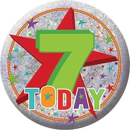 Actual product image Amscan Holographic 7th Birthday Badge