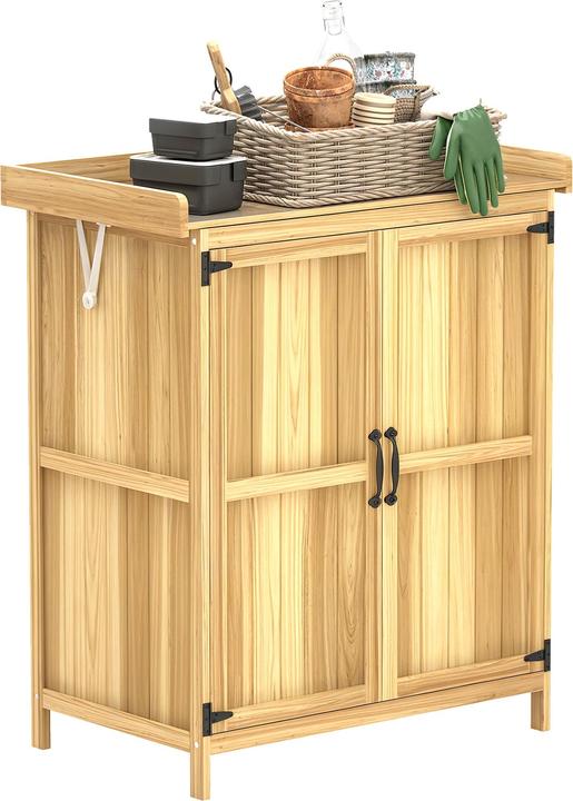 Immagine prodotto Outsunny Gartenschrank Tannenholz, Edelstahl Naturholz