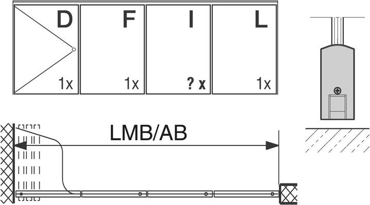 Actual product image HAWA Sliding wall fittings -Aperto 60/GL