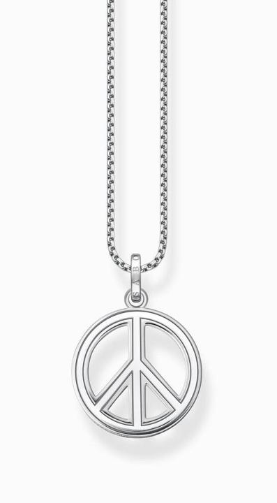 Image du produit Thomas Sabo Collier avec pendentif signe de paix avec pierres multicolores argent noirci (Argent 925, 50 - 55 cm)