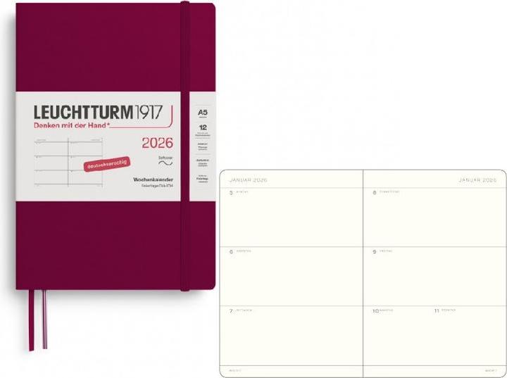 Produktbild Leuchtturm1917 Leuchtturm 1w/2s Medium Sc Portred (A5, 1 Woche / 2 Seiten)