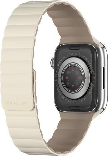 Image du produit MagEasy Bracelet magnétique en silicone pour Apple Watch 42/44/45mm - Jaune (42 mm, 44 mm, 45 mm, Silicone)