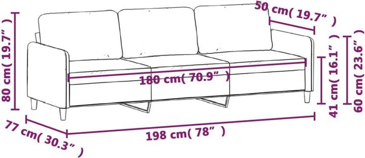 Produktbild vidaXL 3-Sitzer-Sofa (3-Sitzer)