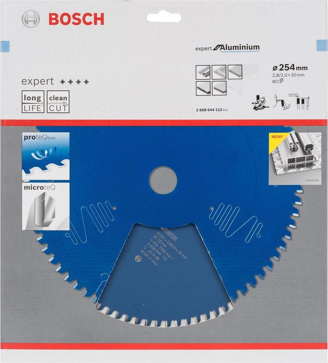 Produktbild Bosch Professional Zubehör Kreissägeblatt Expert for Aluminium, 254 x 30 x 2,8 mm, 80