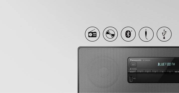 Image du produit Panasonic SC-DM504EG (Lecteur de CD, Bluetooth, 2x 20 W)