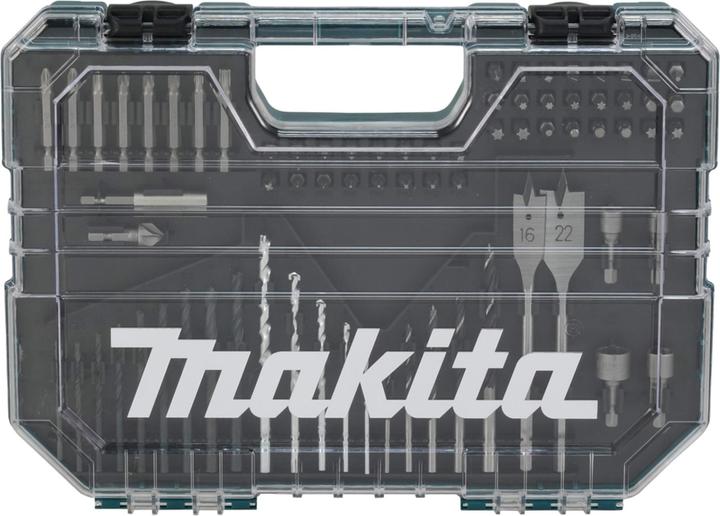 Actual product image Makita E-16988 Drill bit set 75 pcs. (23, 31, 46, 21 mm, 3/4", 32 mm, 11mm, 42 mm, 49mm, 22 mm, 4-12mm, 10mm, 18 mm, 1/4", 24 mm, 20 mm, 13 mm, 27 mm, 48 mm, 17 mm, 16 mm, 44 mm, 29 mm, 19 mm, 26 mm, 25mm, 28 mm, 45 mm, 3/8", 15 mm, 40 mm, 43 mm, 30 mm, 50 mm, 38mm, 5/16", 14 mm, 1/2", 35 mm)