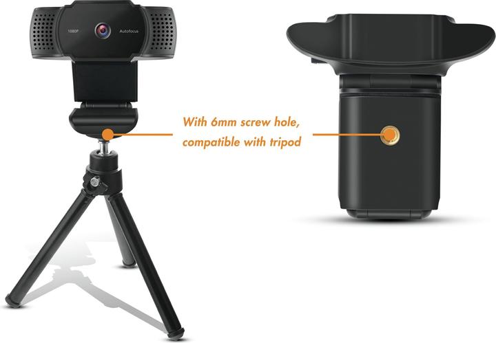 Productafbeelding Conceptronic Webcam AMDIS 1080P HD Webcam+Microfoon sw (2 Mpx)