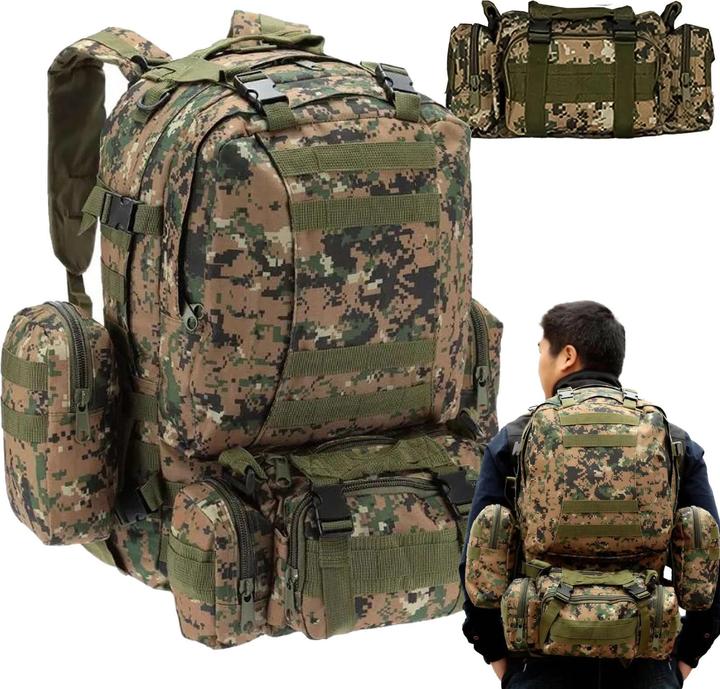 Produktbild Extralink Militär Rucksack Taktisch 4-in-1 Schulreise Survival Tasche 50L MIL-668 (50 l)