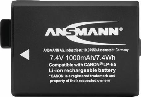 Actual product image Ansmann Canon LP-E5 Battery (Camera battery)