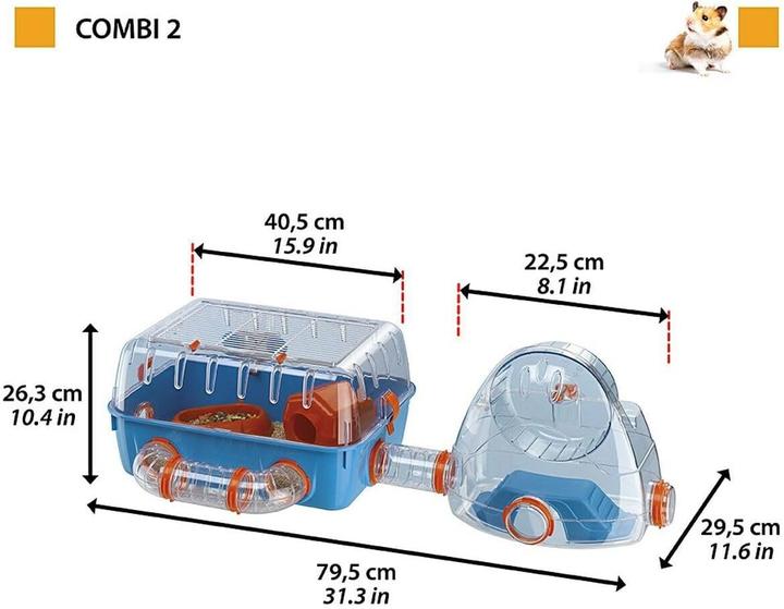 Actual product image Ferplast Rodent for rodents COMBI 2 39,5X29,5X24 cm SPEC