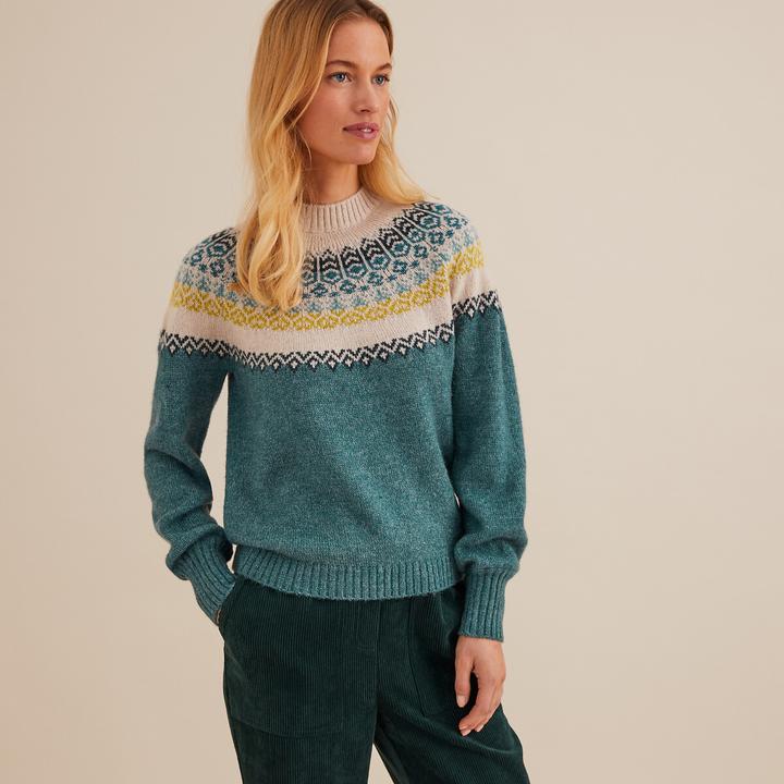 Produktbild Anne Weyburn Grobstrickpullover mit Stehkragen und Jacquardmuster (42)