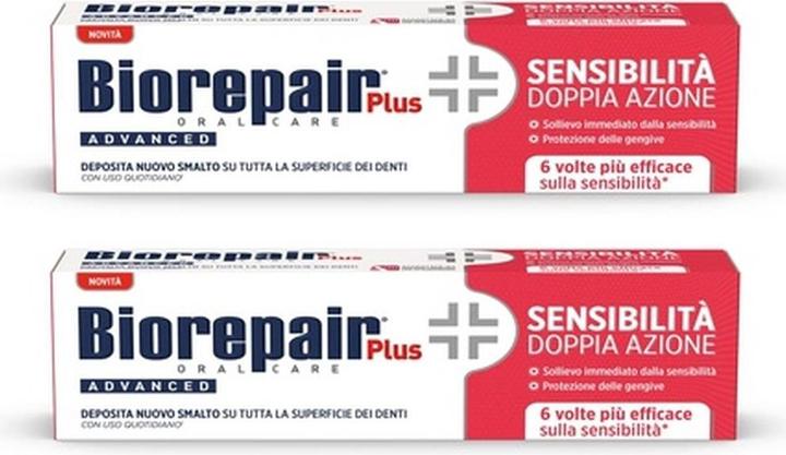 Immagine prodotto Biorepair Plus Advanced Sensitivity Dentifricio a doppia azione 75ml 2.5fl.oz - Confezione da 2 (75 ml)