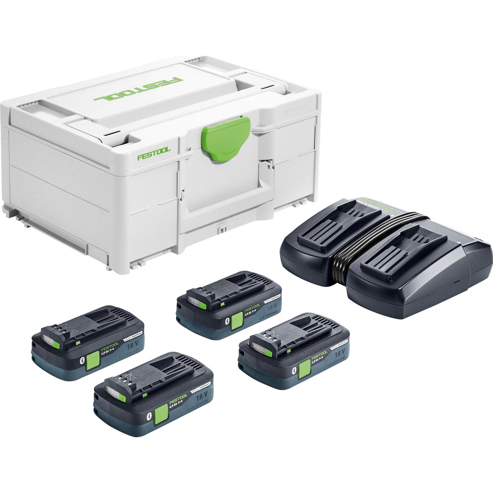 Festool, Werkzeugakku + Ladegerät, Energie-Set SYS 18V 4x4,0/TCL 6 DUO (18 V)