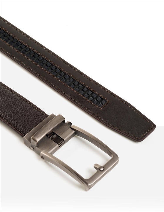 Actual product image Monti Leather belt YALE 3.5 cm wide, automatic buckle, infinitely variable (105)