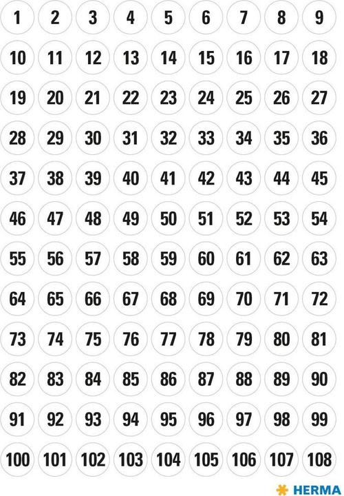 Produktbild HERMA Zahlen Etiketten