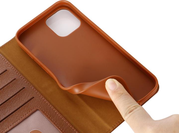 Image du produit Gebei Fourre Yaqi séries luxe en cuir véritable, porte-cartes, support vidéo (Realme 12 Pro+, Apple iPhone 12)