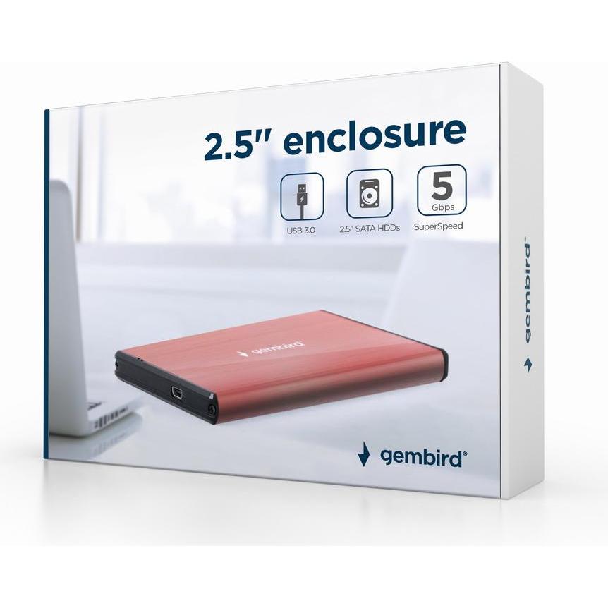 Thumbnail - Gembird USB 3.0 2.5/'/' Festplatten Gehäuse (2.5"), Festplattengehäuse, Pink