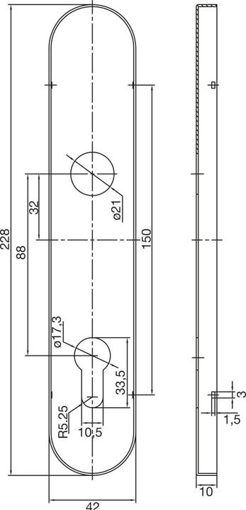 Immagine prodotto Marchesi Set di maniglie a leva GEHRUNG, PZ 88 mm, acciaio inox opaco ÖNORM (Set di porte)