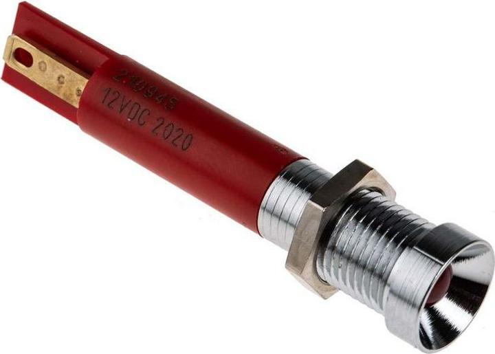 Produktbild RS PRO LED versenkt 8mm chrom 12VDC HE rot