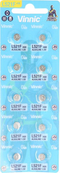 Produktbild Vinnic L521F - 10 Knopfzellen (10 Stk., LR 63, 42 mAh)