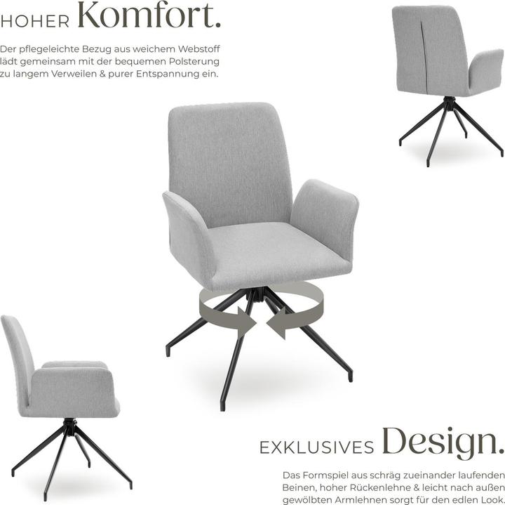 Image du produit tectake Fauteuil pivotant DAYA rembourré