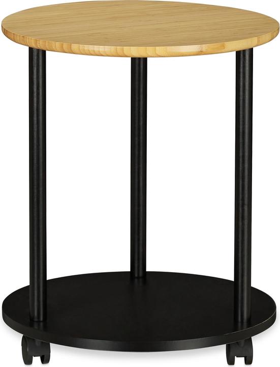 Immagine prodotto Relaxdays Tavolino da salotto rotondo con rotelle (40 x 40 x 49 cm)