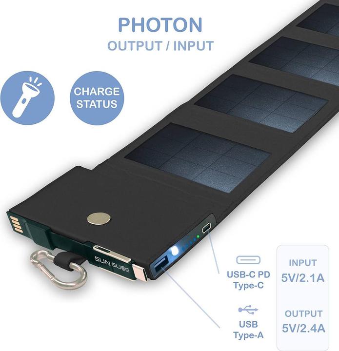 Actual product image Sunslice Portable 4W photon solar charger (4000 mAh, 4 W, 20 Wh)
