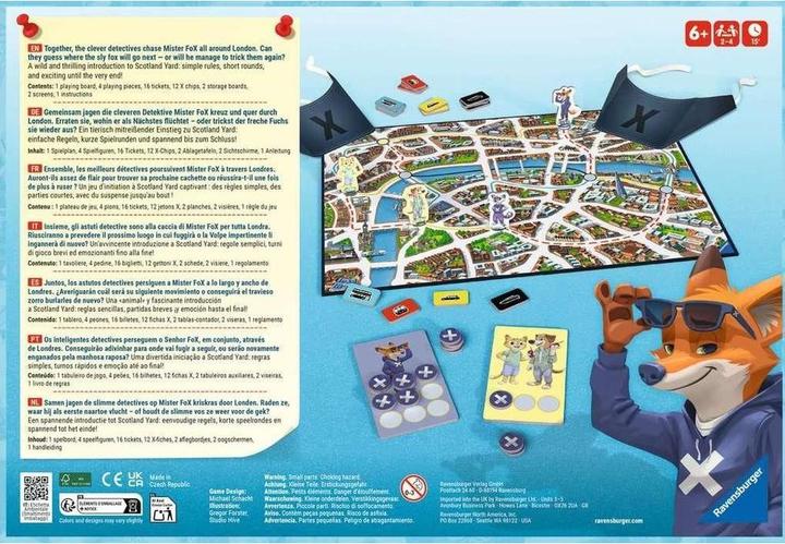 Produktbild Ravensburger Scotland Yard Junior (Deutsch, Spanisch, Französisch, Niederländisch, Italienisch, Portugiesisch, Englisch)