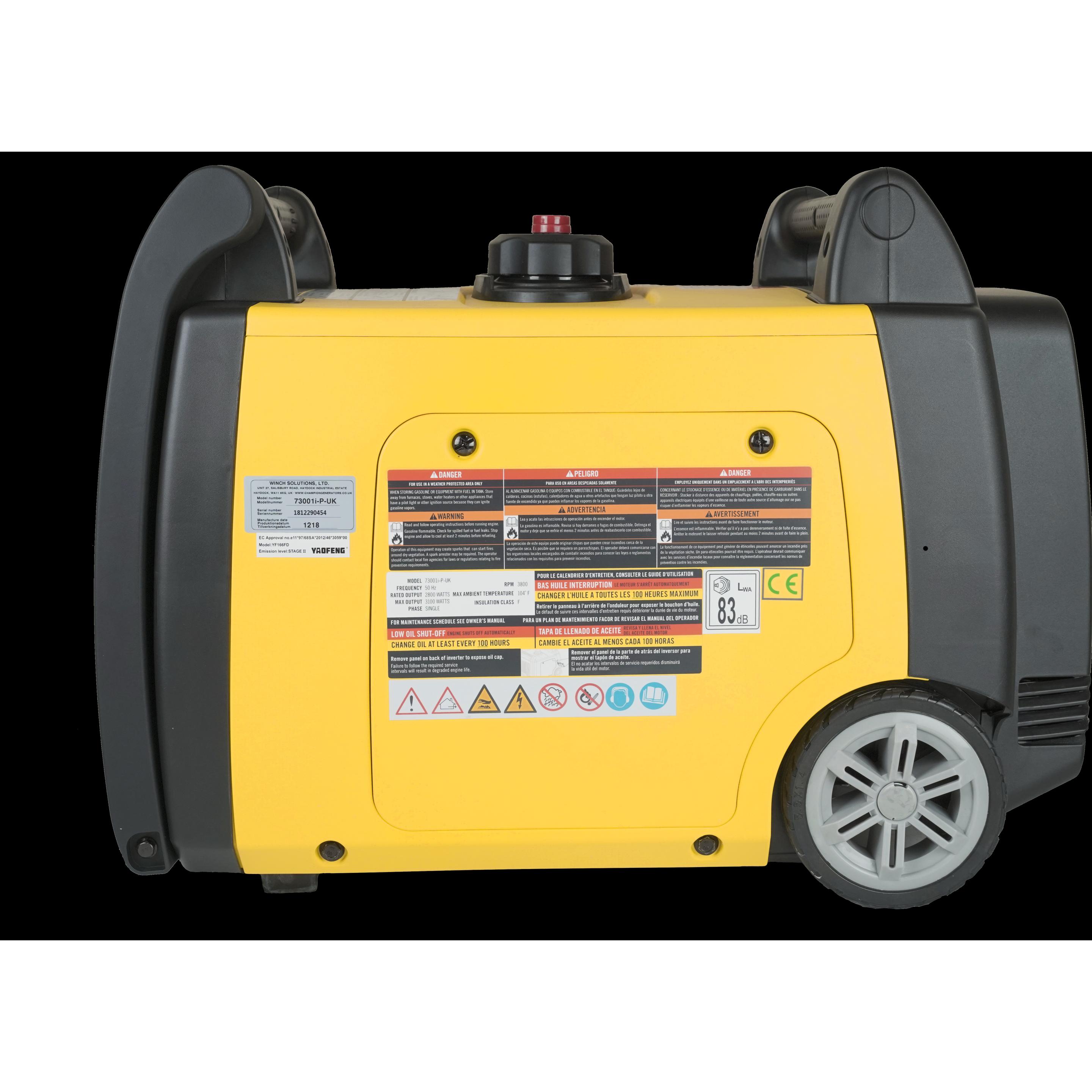 Thumbnail - Champion Power Equipment, Stromgenerator, mobiles Stromaggregat Benzin 3200 Watt, + Fernbedienung (3200 W, 6 l)
