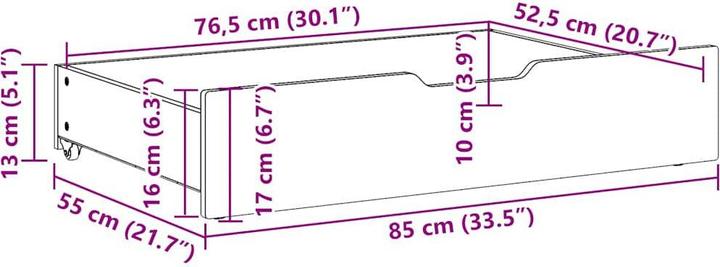 Immagine prodotto vidaXL Cassettiera del letto con rotelle 2 pezzi.