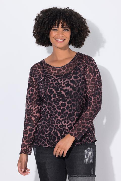 Immagine prodotto Angel of Style Maglia dal taglio aderente in mesh a onde con maniche lunghe (52)