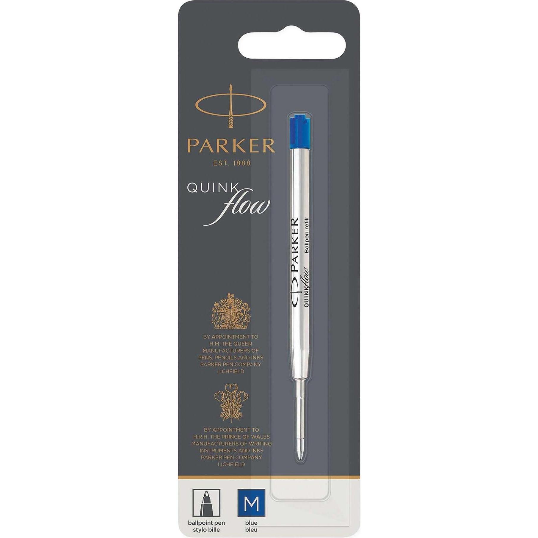 Parker Pen, Ersatzpatrone, QUINKflow M (Ersatzmine, Blau, 0.60 mm)