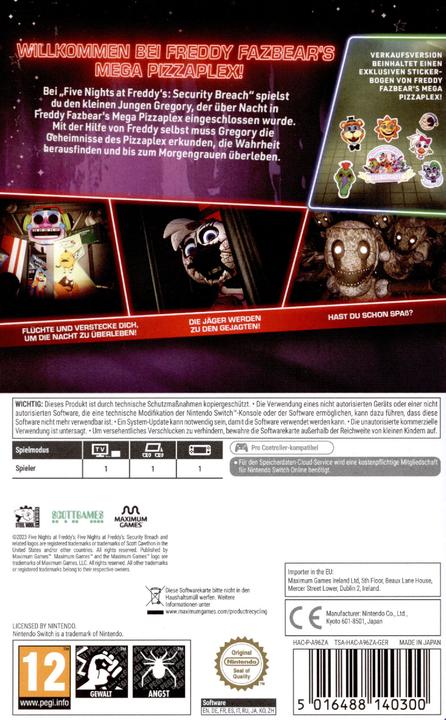 Image du produit astragon Five Nights at Freddys : Violation de sécurité SWITCH (Switch, Switch Lite, Switch OLED, DE)