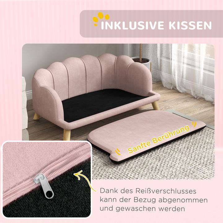 Produktbild PawHut Hundesofa Polyester, Schaumstoff Rosa (Hund)