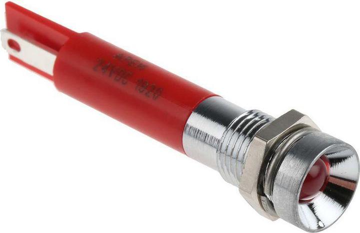 Produktbild RS PRO LED versenkt 8mm chrom 24VDC HE rot