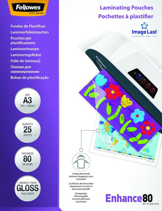 Actual product image Fellowes Enhance 80 (A3, 25 Piece, 80 µm)