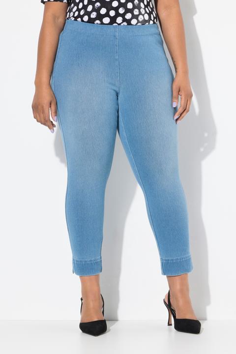 Image du produit Ulla Popken Corsaire Sienna en jersey. Jambe slim avec fente à l'ourlet (52)