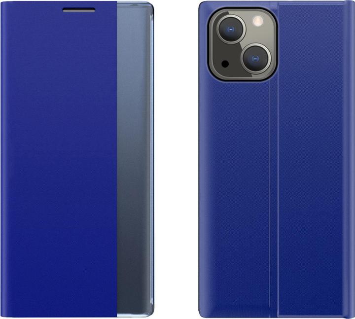 Actual product image Hurtel Sleep Case Bookcase Type Case with Smart Window for iPhone 13 blue (Apple iPhone 13)