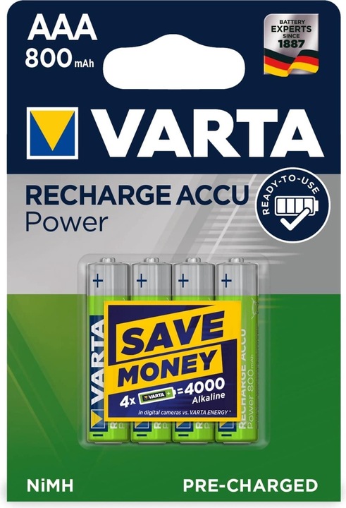 Productafbeelding Varta Accu Power opladen (4 Pcs., AAA, 800 mAh)