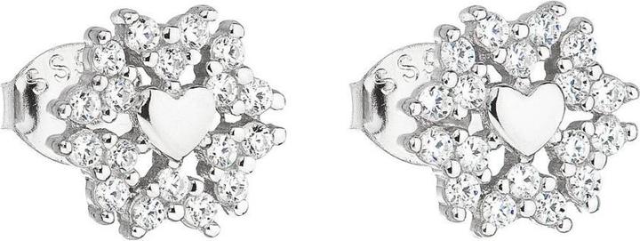 Immagine prodotto Evolution Group - Silver earrings with zircons Heart 11128.1 (Argento)