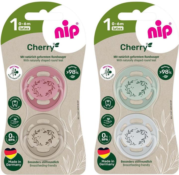 Actual product image NIP Schnuller Schnuller 4er Pack Cherry - Latex 0-6 M (4x)
