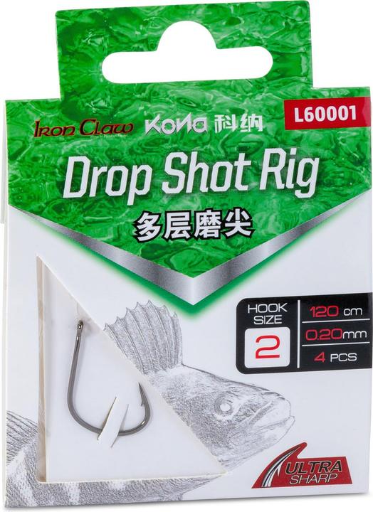 Immagine prodotto Iron Claw Kona Drop Shot Rig L60001 #1/0 0,25mm 10 Stk.