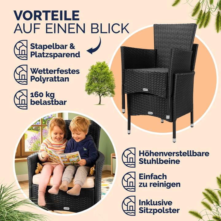 Produktbild Casaria Polyrattan Gartenstühle