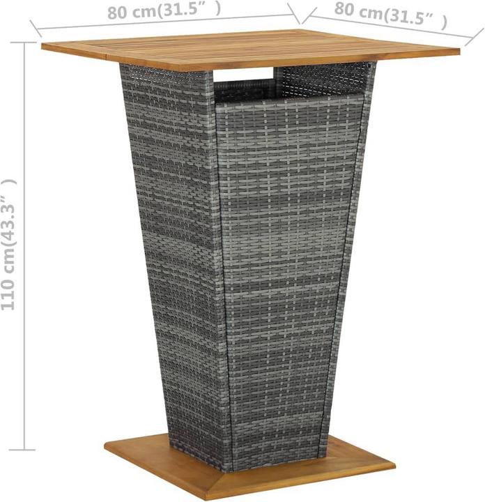 Actual product image vidaXL Bartisch (80 x 80 x 110 cm)