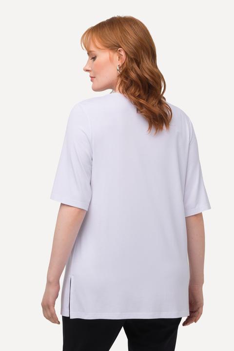 Image du produit Ulla Popken T-shirt doublé à l'avant, col V et manches courtes (42, 44)