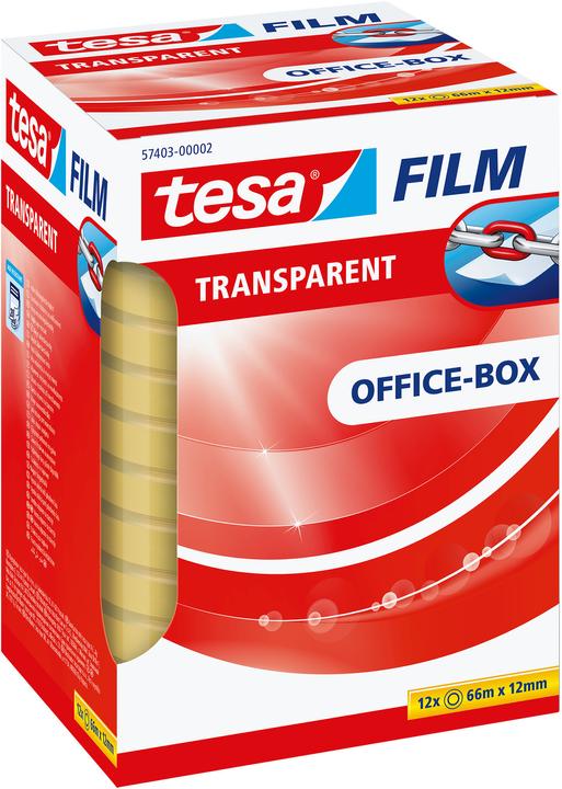 Actual product image tesa 12x tesafilm TRANSPARENT - with strong adhesion - non-ageing and tear-resistant (12 mm)