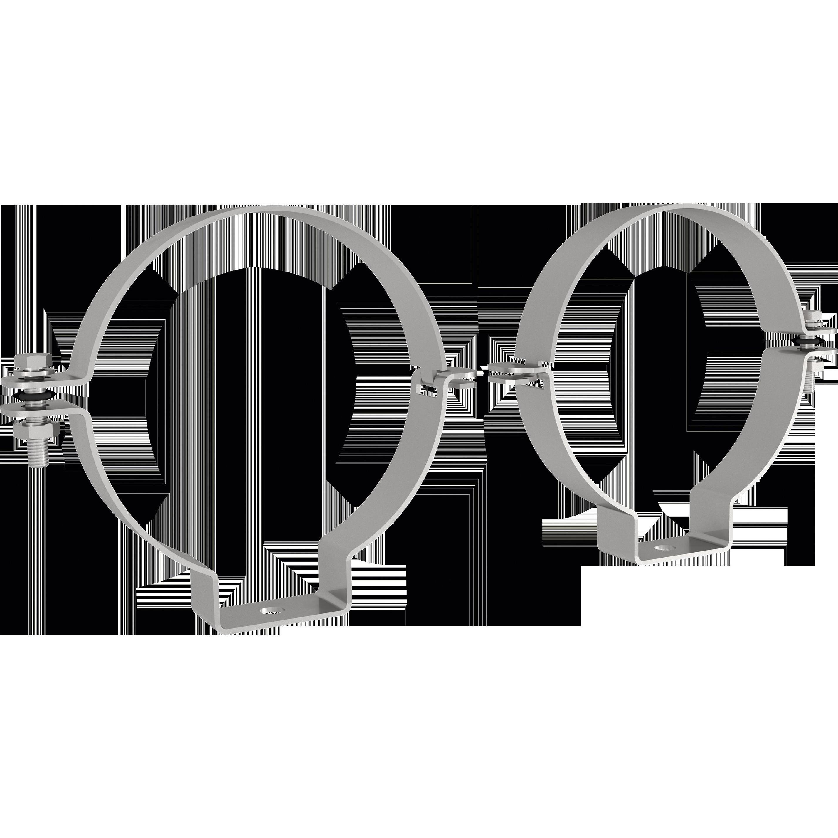 Schuch, Accessori per illuminazione, Coppia di morsetti per tubi in acciaio inox 110 RO V P